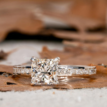1.00CT Princess Cut Lab Diamond Ring, Channel Set Proposal Ring, IGI Certified