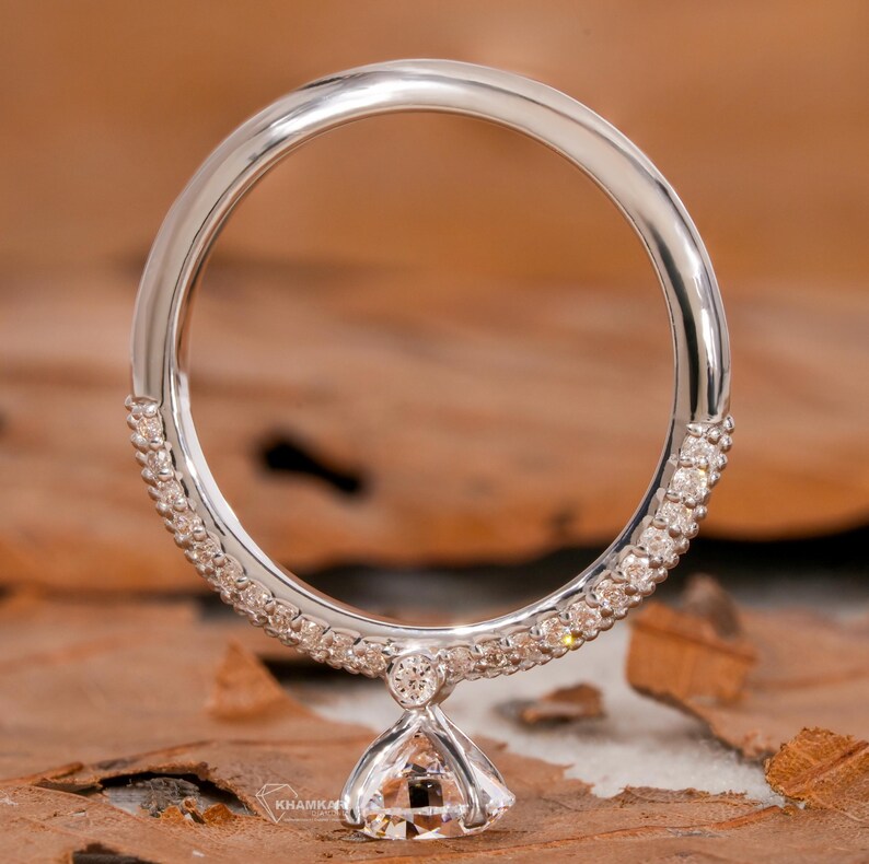 1CT Knife Edge Pave Lab Diamond Ring