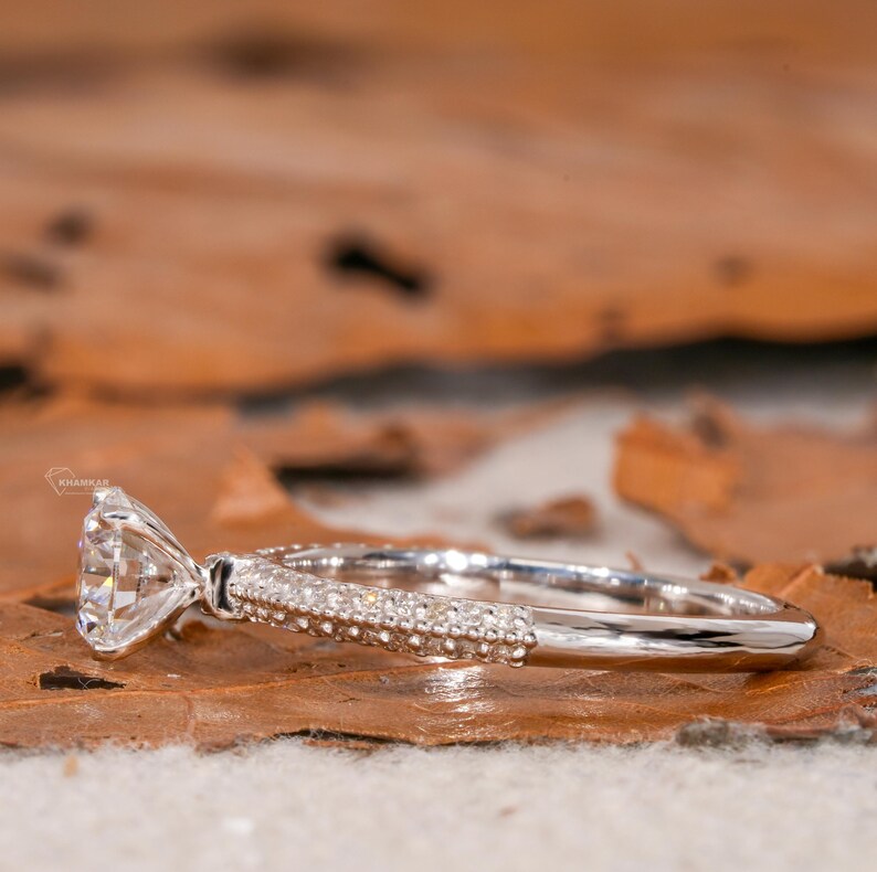 1CT Knife Edge Pave Lab Diamond Ring