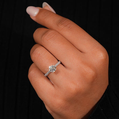 1CT Knife Edge Pave Lab Diamond Ring