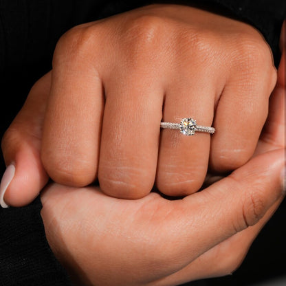1CT Knife Edge Pave Lab Diamond Ring