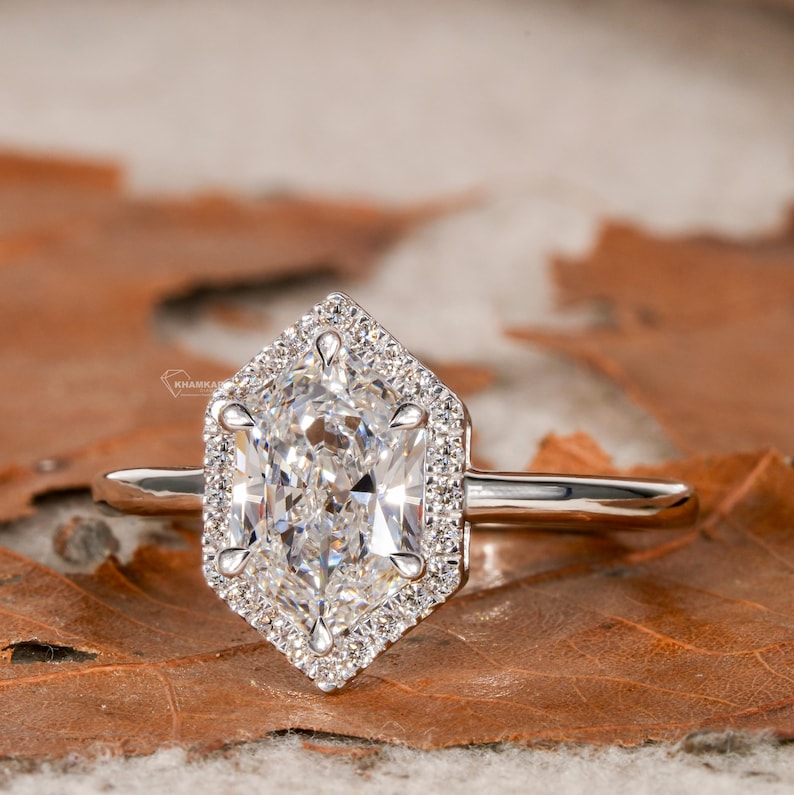Dutch Marquise Lab Diamond Halo Engagement Ring