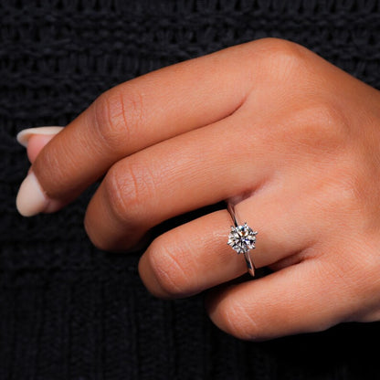 Round Lab Diamond solitarire Engagement Ring