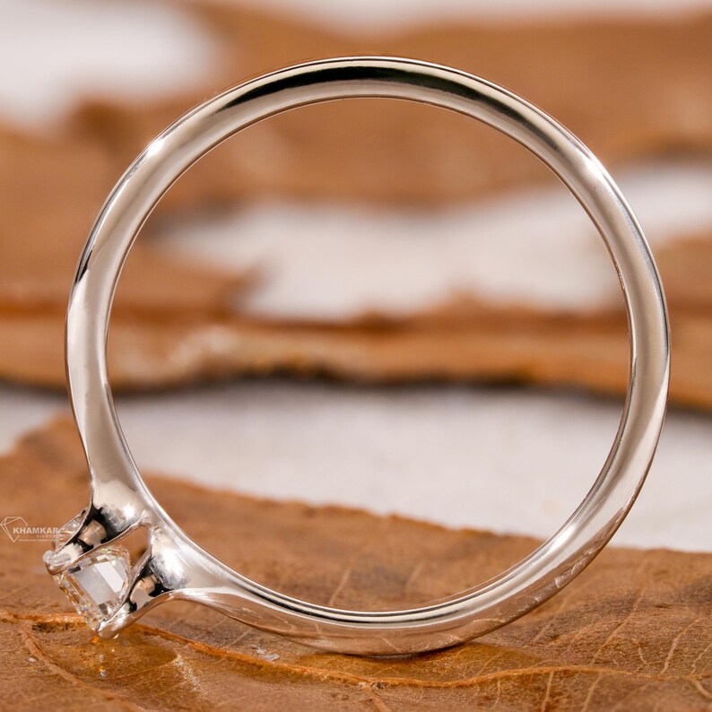 Emerald Cut Lab Diamond Ring 0.25CT – Dainty Gold Ring