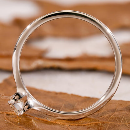 Emerald Cut Lab Diamond Ring 0.25CT – Dainty Gold Ring