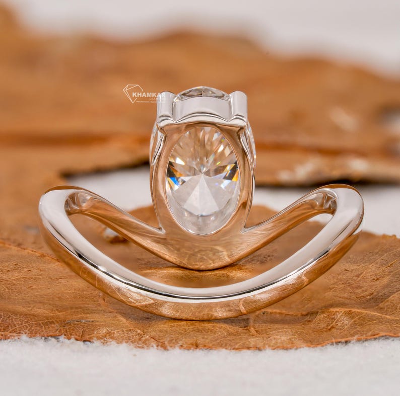 1.50CT Oval Lab Diamond Wave Solitaire Engagement Ring