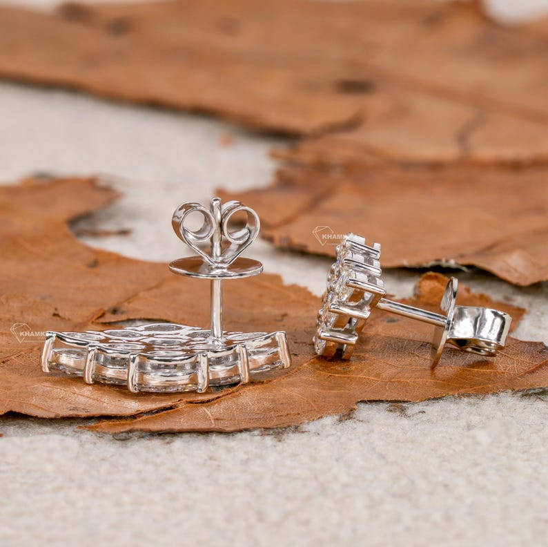 1.80TCW Marquise Diamond Earrings,Cluster Stud Earrings,Wedding Earrings For Bride,Diamond Studs For Women,Push Back Earrings,Gift For Her