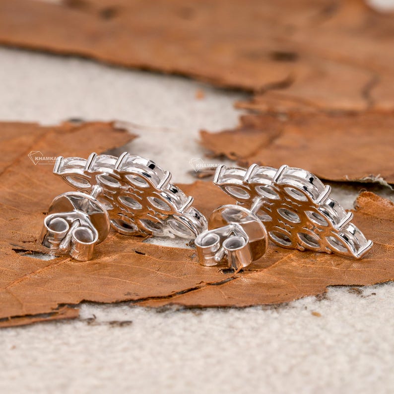 1.80TCW Marquise Diamond Earrings,Cluster Stud Earrings,Wedding Earrings For Bride,Diamond Studs For Women,Push Back Earrings,Gift For Her