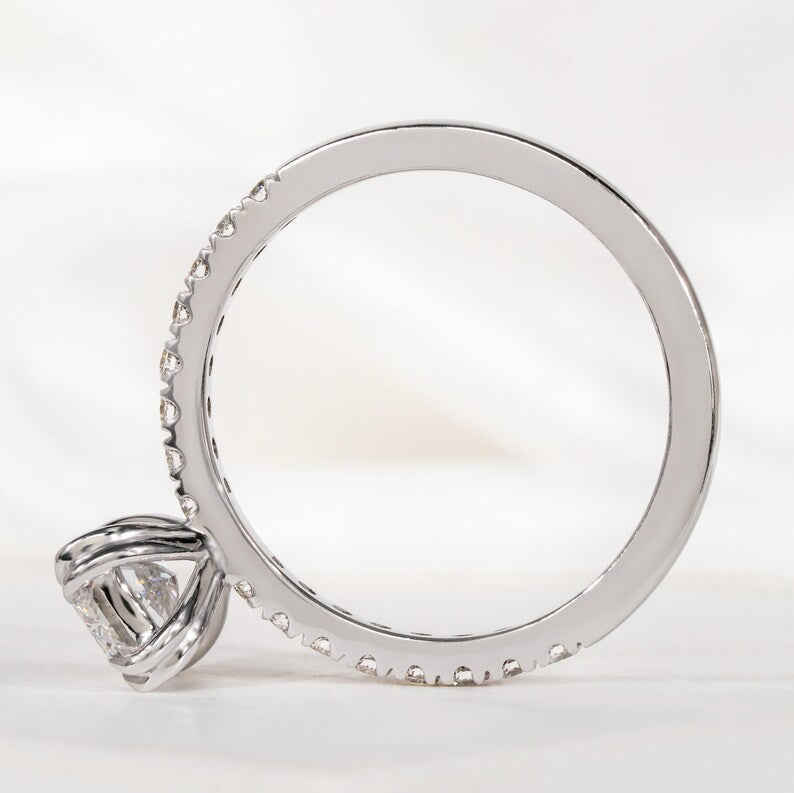 1 CT Radiant Cut Lab Grown Diamond Engagement Ring