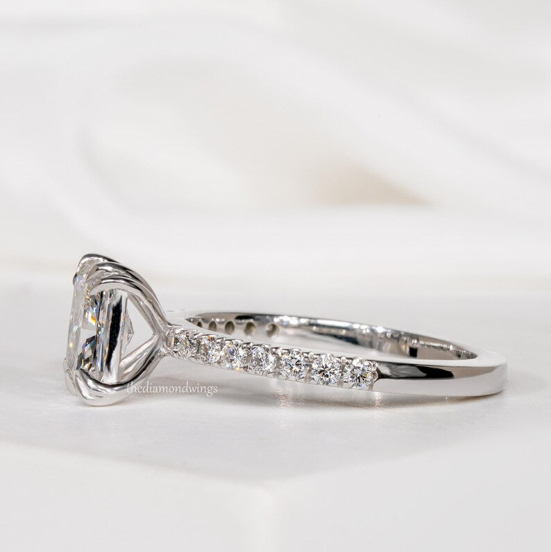 1 CT Radiant Cut Lab Grown Diamond Engagement Ring