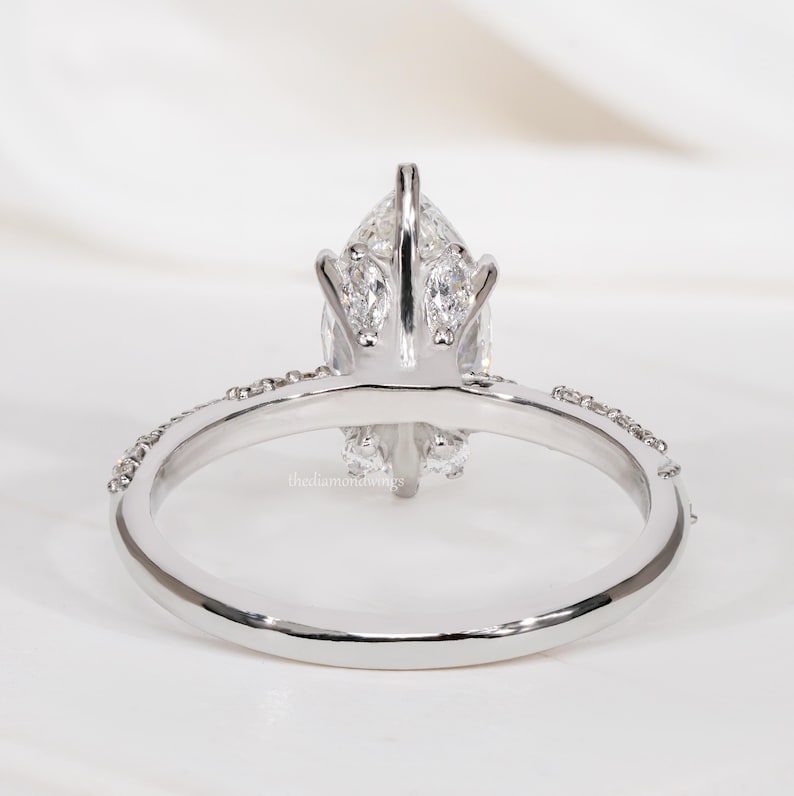 IGI Certified Marquise Cut Lab Diamond Engagement Ring