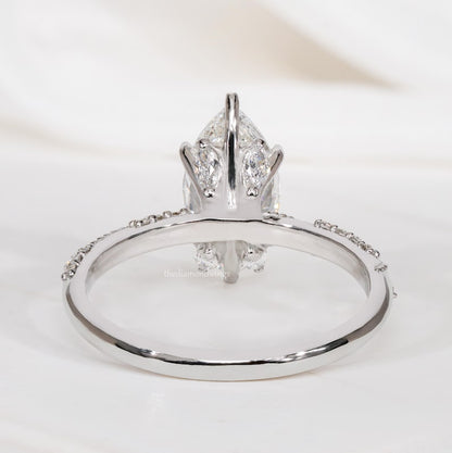 IGI Certified Marquise Cut Lab Diamond Engagement Ring