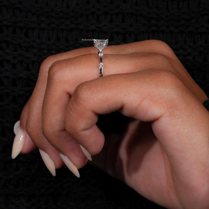 1.00 Ct Princess Cut Lab Grown Diamond Engagement & Wedding Ring