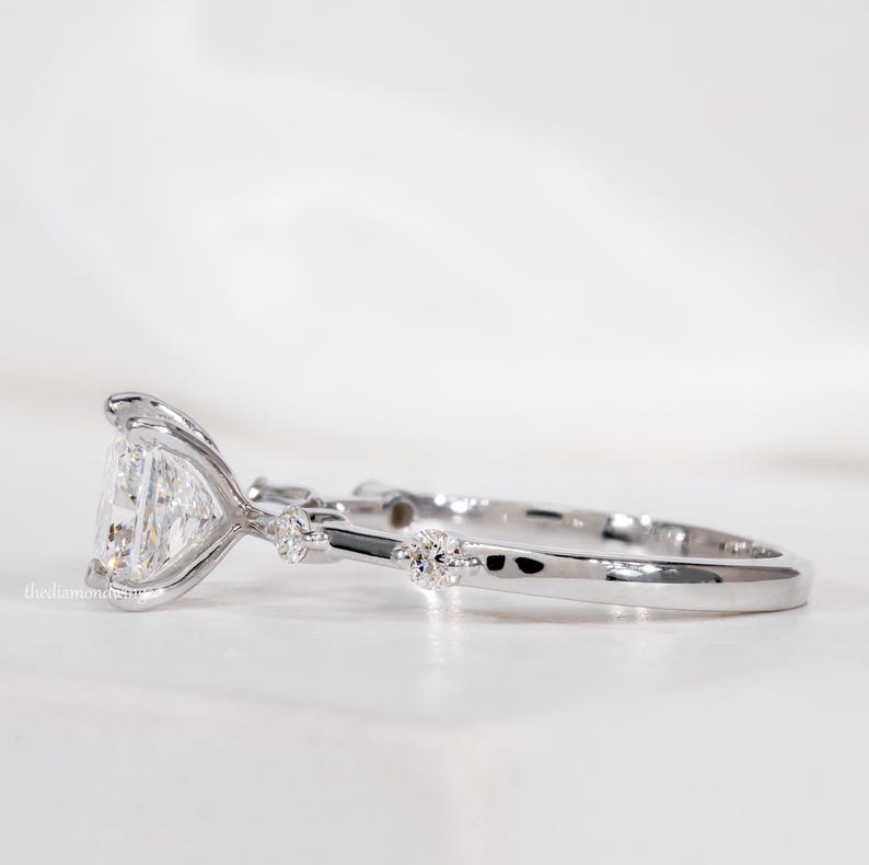 1.00 Ct Princess Cut Lab Grown Diamond Engagement & Wedding Ring
