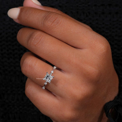 1.00 Ct Princess Cut Lab Grown Diamond Engagement & Wedding Ring
