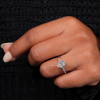Oval Cut Lab Grown Diamond Engagement Ring in 14K White Gold