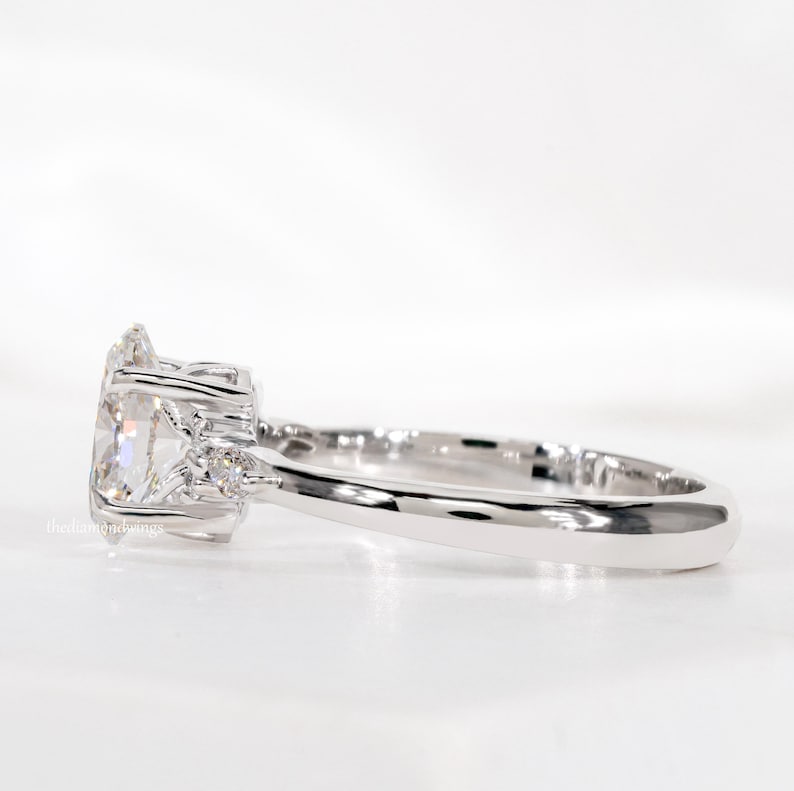 Oval Cut Lab Grown Diamond Engagement Ring in 14K White Gold