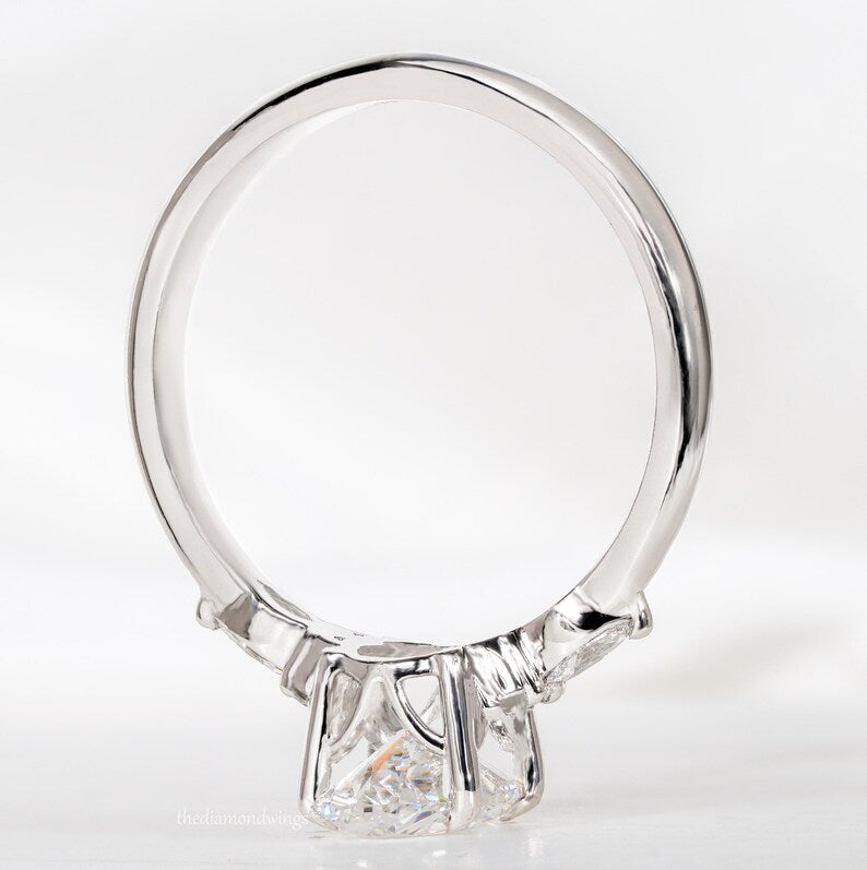 Oval Cut Lab Grown Diamond Engagement Ring in 14K White Gold
