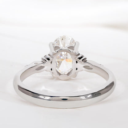 Oval Cut Lab Grown Diamond Engagement Ring in 14K White Gold