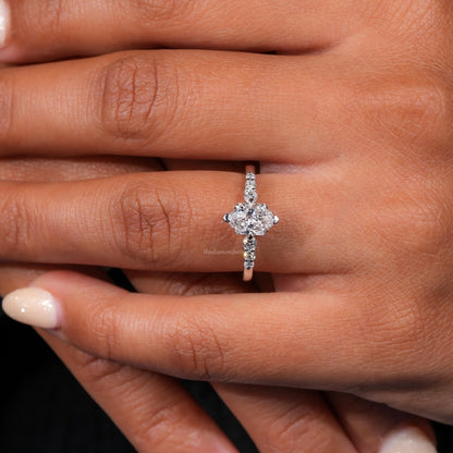 Marquise Cut Lab Grown Diamond Engagement & Wedding Ring