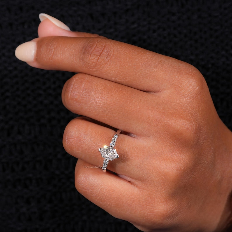 Marquise Cut Lab Grown Diamond Engagement & Wedding Ring
