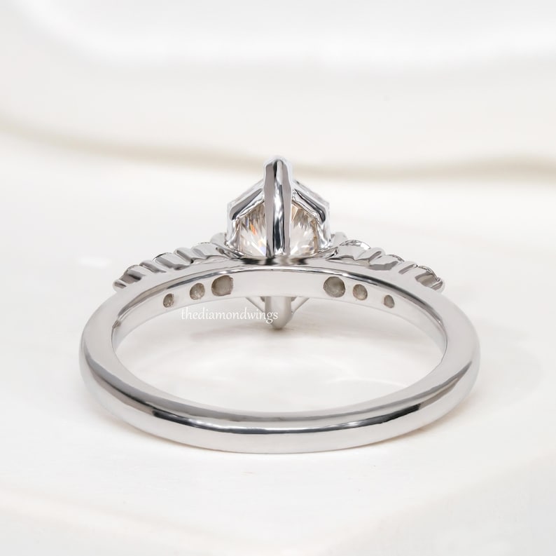 Marquise Cut Lab Grown Diamond Engagement & Wedding Ring