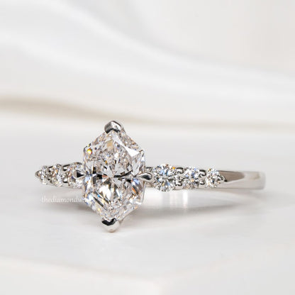 Marquise Cut Lab Grown Diamond Engagement & Wedding Ring