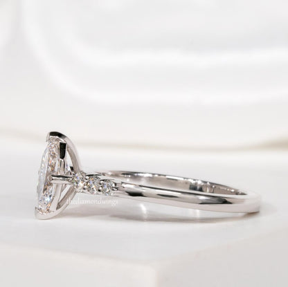 Marquise Cut Lab Grown Diamond Engagement & Wedding Ring