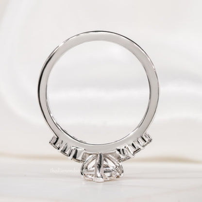 Marquise Cut Lab Grown Diamond Engagement & Wedding Ring