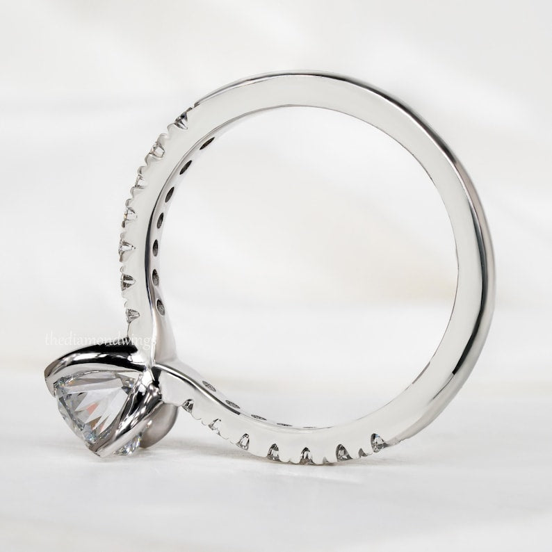 Oval Lab Grown Diamond  Pave  Engagement Ring For Women