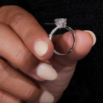 IGI Certified Marquise Cut Lab Diamond Engagement Ring