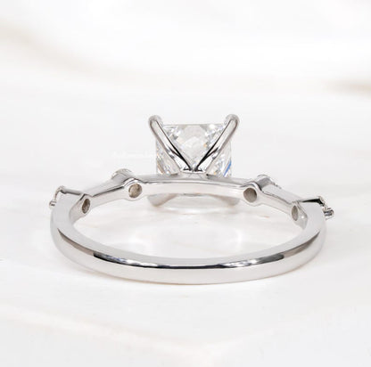 1.00 Ct Princess Cut Lab Grown Diamond Engagement & Wedding Ring