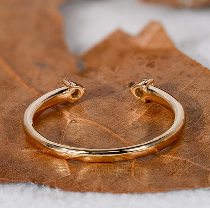 Lab Diamond Open Ring – 14K Gold Minimal Cuff Band