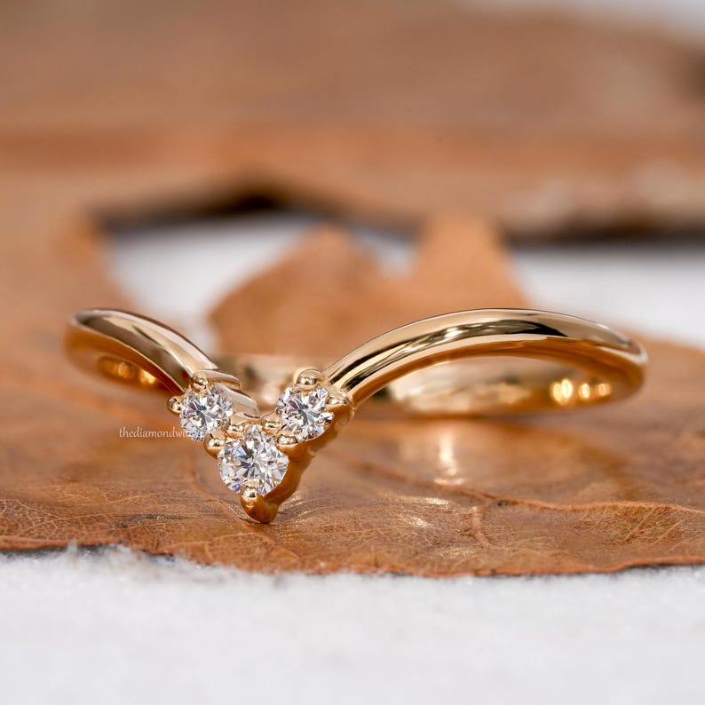 Trio Chevron Pave Lab Diamond Stacking Band