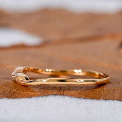 Minimalist Lab Grown Diamond Wave Stacking Ring