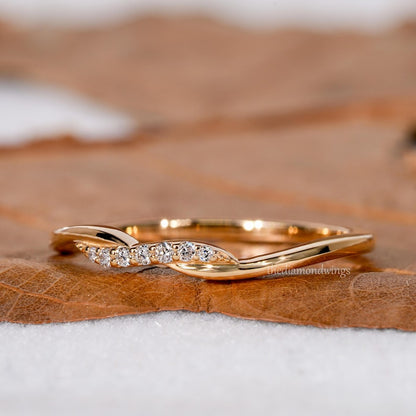 Minimalist Lab Grown Diamond Wave Stacking Ring