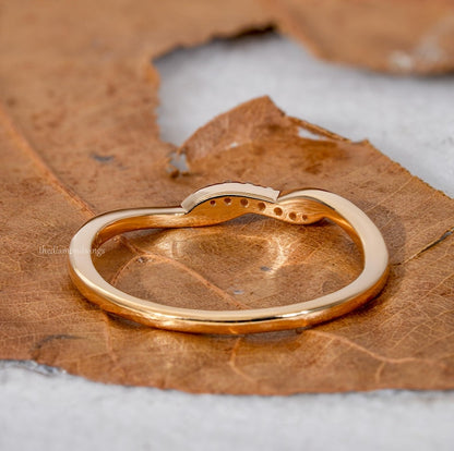 Minimalist Lab Grown Diamond Wave Stacking Ring