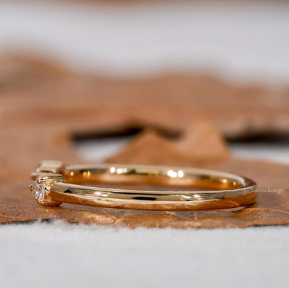 Lab Diamond Open Ring – 14K Gold Minimal Cuff Band
