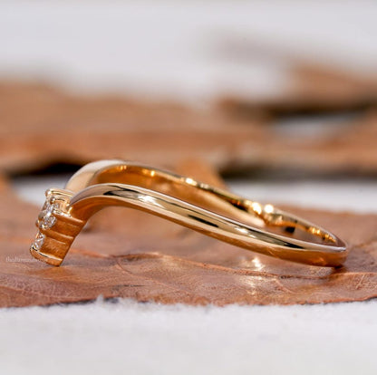 Trio Chevron Pave Lab Diamond Stacking Band