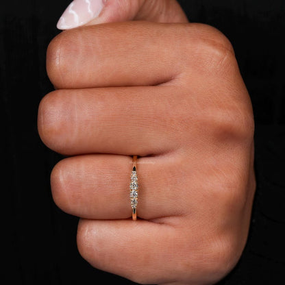 Round Lab Grown Diamond Minimalist Stackable Wedding Band