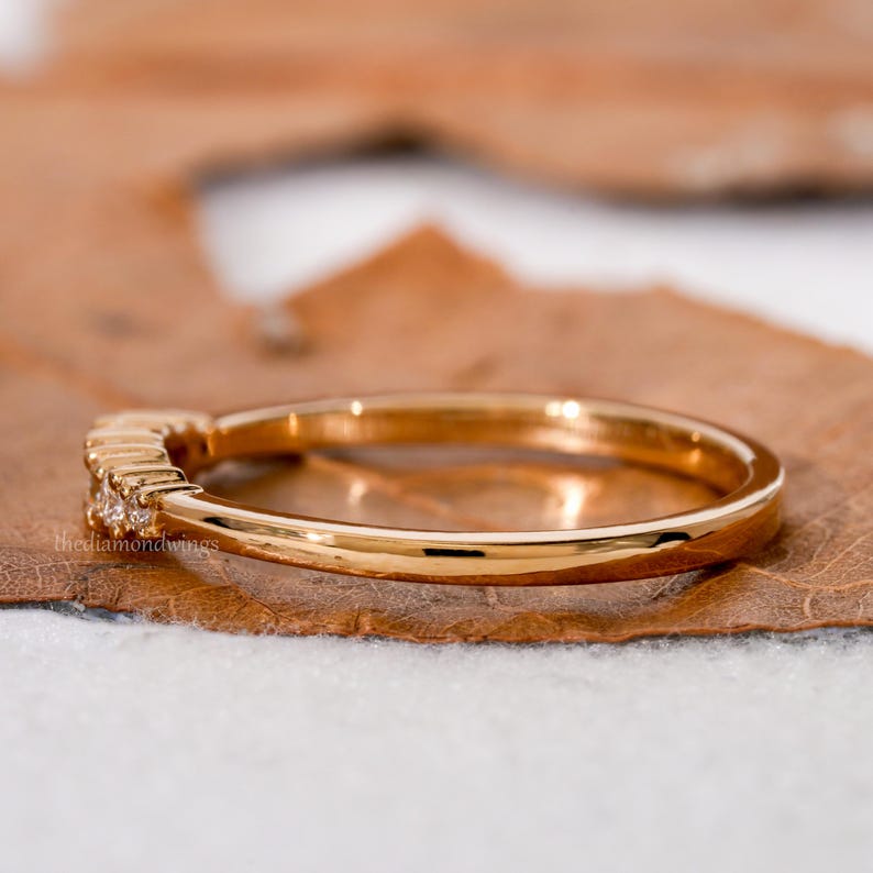 Round Lab Grown Diamond Minimalist Stackable Wedding Band