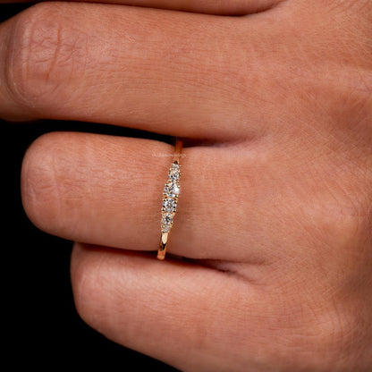 Round Lab Grown Diamond Minimalist Stackable Wedding Band