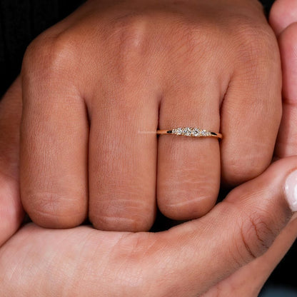 Round Lab Grown Diamond Minimalist Stackable Wedding Band