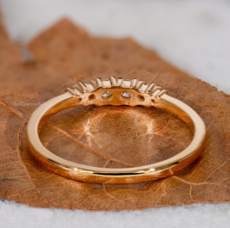 Round Lab Grown Diamond Minimalist Stackable Wedding Band