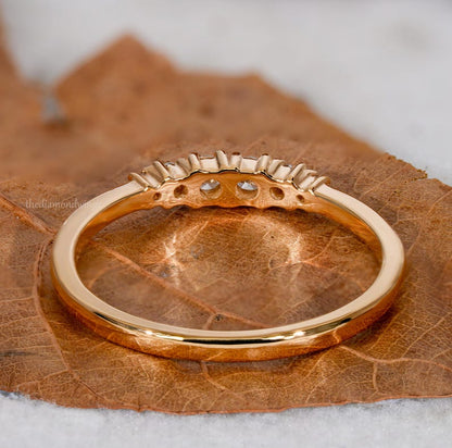 Round Lab Grown Diamond Minimalist Stackable Wedding Band
