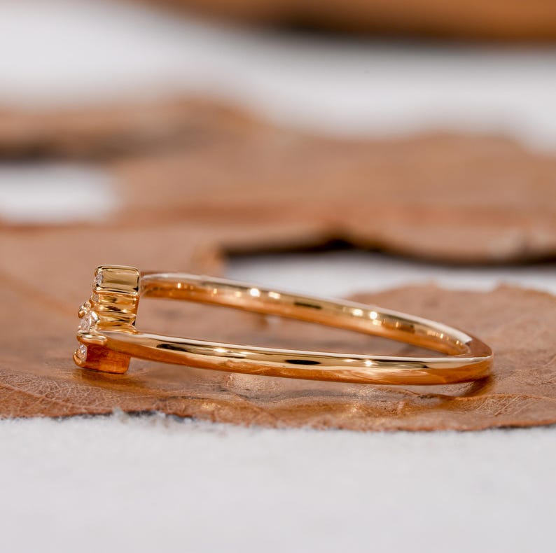 Dainty Two Stone Bypass Lab Diamond Ring in 14K Gold
