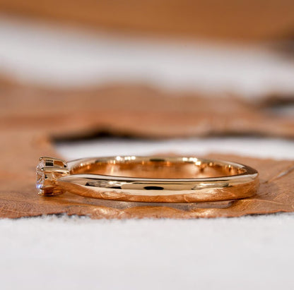 Round Lab Diamond Solitaire Ring-14K Gold