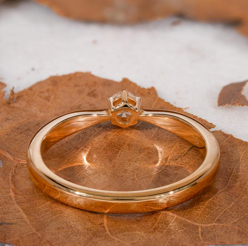 Round Lab Diamond Solitaire Ring-14K Gold