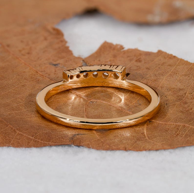 Lab Diamond Engagement Ring 14K Gold Dainty Cluster Ring for Women