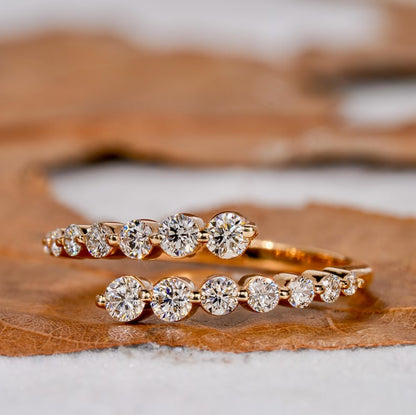Open Cuff bypass Round Cut Lab Grown Diamond Wrap Ring,